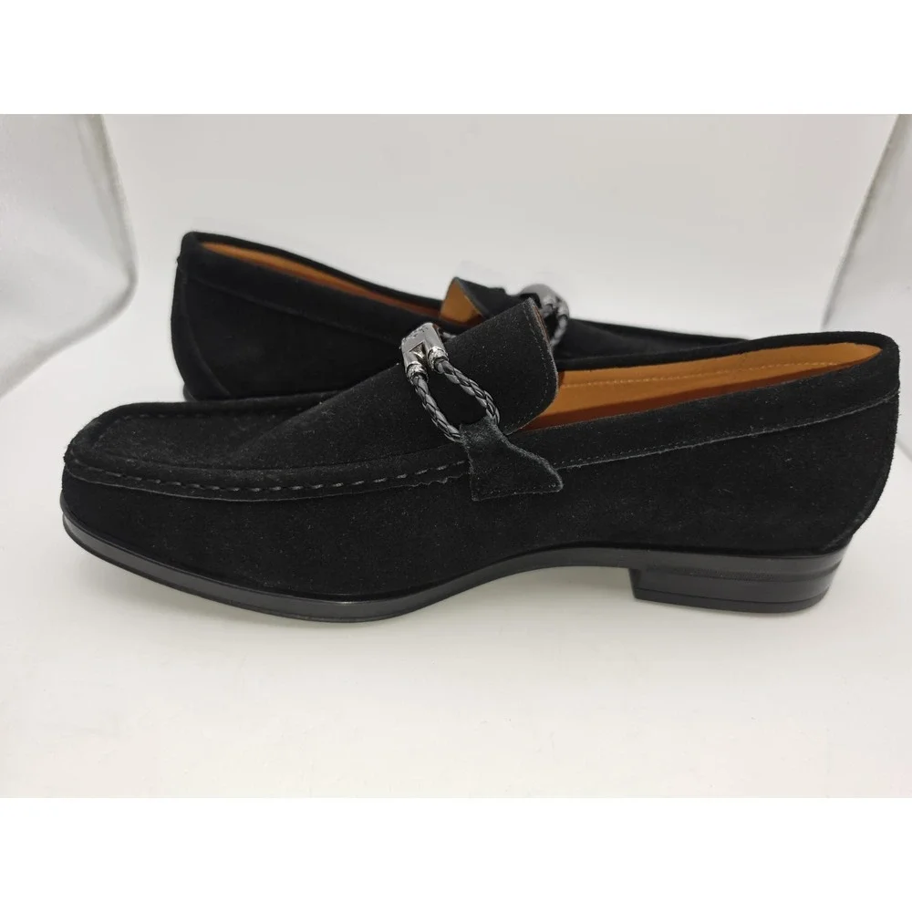 Stacy Adams Neville Mens Loafers Black Suede Moc Toe Bit Slip On Shoes Size 8M